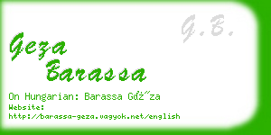 geza barassa business card